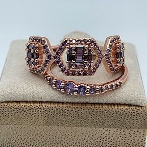 Bomb Party Ring STAYING NEXT TO YOU RBP5886 Purple Topaz CZ/Rose gold plating